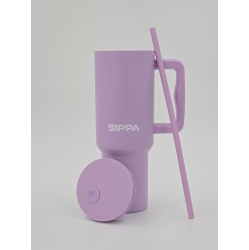 SIPPA 40 OZ Tumbler \w Straw And Lid, Reusable Stainless Steel Tumbler Cup, Double Wall Vacuum Insulated Tumbler \w Handle, Leak Proof Tumblers For