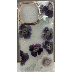 ZAMA Iphone 13 Pro Case With Flower, for Girly Women, Shockproof Clear Floral Pattern Hard Back Cover for Iphone 13 Pro 6.1 Inch 2021-Palette
