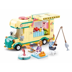 SLUBAN - Summer Camper Van Building Blocks Set With 2 Figures, 314 Pieces