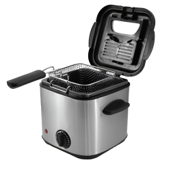 HAUZ - Compact Electric Fryer, 1.4L Capacity, Adjustable Temperature, Stainless Steel