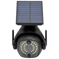 RCA - Solar Powered Outdoor Led Light With Motion Sensor And Dummy Camera In Black