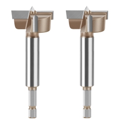 ORIGINAL 10MM to 50MM Professional Hexagonal Shank Woodworking Hinge Boring Bit Tungsten Carbide Blade Three-Tooth Double Blade Design Multiple Sizes