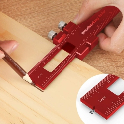 ORIGINAL 3PCs Aluminum Alloy Precision Pocket Ruler Woodworking Positioning Scribing Gauge Carpenter Markinig Ruler