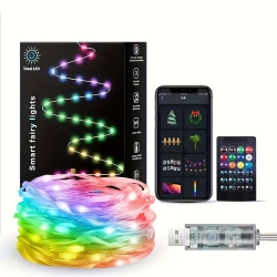 ORIGINAL 16.4Ft /32.8Ft /65.6Ft Colorful USB Led Decorative String Lights \w App Control Bluetooth Remote Ip66 Waterproof for Holiday Room Decoration