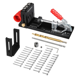 ORIGINAL Enjoywood Xk4 Pocket Hole Jig Kit Aluminum Alloy Adjustable Woodworking Drilling Guide for Angled Holes With Drill Bit