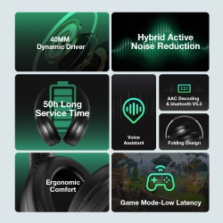 ORIGINAL Blitzwolf Bw-HP6 Pro Wireless Headset Dual Anc Bluetooth Headset -30Db Active Noise Cancelling 40MM Large Drivers Aac Audio Low Latency