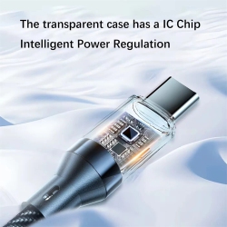 ORIGINAL 120W USB-A to Type-C Cable \w Digital Display Fast Charging Data Transmission Copper Core Line 1M/2M Long for Iphone 15 15 Plus for Huawei