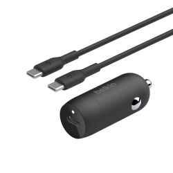 BELKIN 30W USB-C Power Delivery Pps Car Charger + 1M USB-C Cable Bundle- Color: In Black