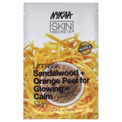 NYKAA NATURALS Skin Secrets Sheet Mask - Sandalwood And Peel By for Women - 1 PC Mask In Orange
