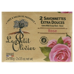 LE PETIT OLIVIER Extra Mild Soaps - Rose By for Women - 2 X 3.5 OZ Soap