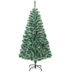 HOMCOM 6Ft Christmas Tree Artificial Classic Tree Holiday Indoor Decoration, With Metal Support And Tips In Green