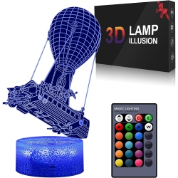 HTUTWOO Battle Bus Game Room Night Lights Lamp 3D Led Desk Table Light Remote Control & 16 Colors Battleroyal Players Modelling Birthday Holiday