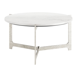 RUG BRANCH Barmas Coffee Table & Silver In White