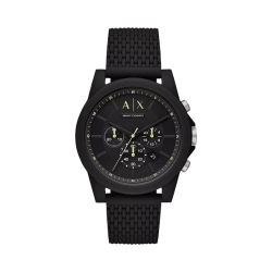 ARMANI EXCHANGE Chronograph Silicone Watch In Black