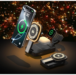 YOULIGHTS 3 In 1 Foldable Charging Station for Apple Products, Mag-Safe Charger Wireless Charger Stand