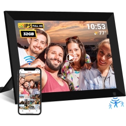 32GB Wi-Fi Digital Photo Frame, 10.1 Inch Digital Picture Frame, HD IPS LCD Touchscreen, Motion Sensor, Auto-Rotate, Quick and Easy Share Photos or Videos via The Frameo App