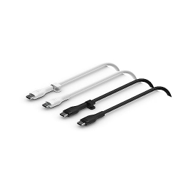 BELKIN Boost Charge Flex 2Pack Black And USB-C Cable Bundle In White