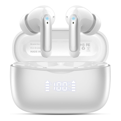 MEHIAZ Wireless Earbuds, Headphones Bluetooth 5.3 \w Hifi Stereo Sound, Bluetooth Earbuds \w 4 Enc Noise Canceling Mics, 56 Hrs Playtime In Ear