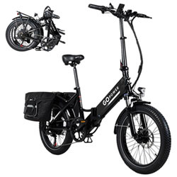 GoPowerBike GoPlus Step-Through Fat-Tire Electric Cruiser Bike (500W Motor/80km Range/32 km/h Top Speed)- Black