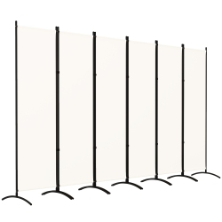 OUTSUNNY 6 Panel Folding Outdoor Privacy Screen, 5.7Ft Tall Room Divider \w Uv30+ Protection, Freestanding Privacy Panel Partition \w Stable Base