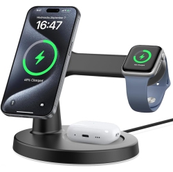 YOULIGHTS 3 In 1 Charging Station for Multiple Devices Apple Compatible \w Magsafe Charger Stand, Magnetic Wireless Charger \w Fast Charging