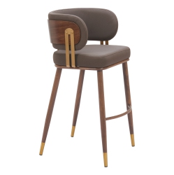 RUG BRANCH Brew Barstool & Walnut In Brown