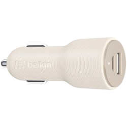 BELKIN Signature Edition 30W Power Delivery Car Charger Type C And USB A Cream