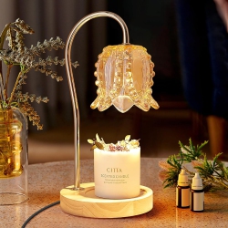 HTUTWOO Candle Warmer Lamp Candle Lamp \w Timer & Dimmer, Electric Top Candle Melter \w 2 Bulbs Candle Warming Lamp for Home Decor Wax Melter Warmer