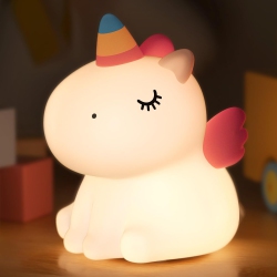 HTUTWOO Night Light for Kids Led Bedside Lamp Rechargeable Cordless 7 Colors Touch Sensor Silicone Nursery Night Lights for Kids Room Cute Lamp Room