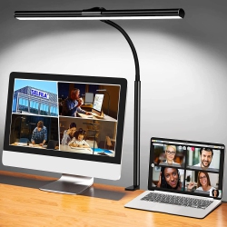 HTUTWOO Led Desk Lamp \w Clamp - Architect Desk Lamp Swing Arm Task Light 360 ° Rotation Gooseneck Desktop Lighting for Office Home Workbench