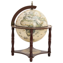 VIDAXL Globe Bar Wine Stand Solid Wood Eucalyptus In Brown