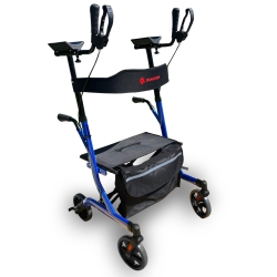 BANGERAN Healthy Stand Up Walking Support \w Padded Seat & Armrests Up to 135 Kg Capacity, 9.5 Kg Lightweight Walking Rollator \w Storage Bag & Cane