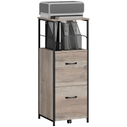 VINSETTO Vertical Filing Cabinet, 42.5" Tall File Cabinet \w 2 Drawers, Open Shelf, Hanging Bars for Letter And A4 Size, Industrial Printer Stand