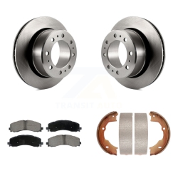 CMX Rear Disc Rotors Ceramic Pads Parking Shoes Kit for 2021 Ram 3500 With Single Wheels K8C-104167