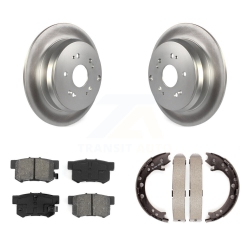 TRANSIT AUTO Rear Disc Coated Rotors Semi-Metallic Pads And Parking Brake Shoes Kit for Acura Rdx Kgs-103207