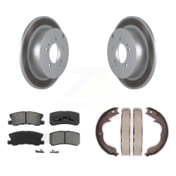 TRANSIT AUTO Rear Disc Coated Rotors Semi-Metallic Pads Parking Brake Shoes Kit for Mitsubishi Lancer Kgs-103017