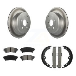 TRANSIT AUTO Rear Disc Coated Rotors Semi-Metallic Pads Parking Brake Shoes Kit for Lexus Is350 Is250 Kgs-103043
