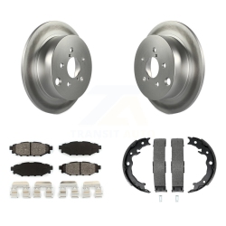 TRANSIT AUTO Rear Disc Coated Rotors Semi-Metallic Pads Parking Shoes Kit for Subaru Crosstrek Impreza Kgs-103220