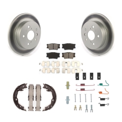 TRANSIT AUTO Rear Disc Coated Rotors Semi-Metallic Pads Parking Shoes & Hardware Kit for Toyota Camry Kgs-103274