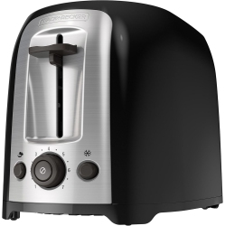 2-Slice Extra Wide Slot Toaster, Classic Oval with Stainless Steel Accents in Black