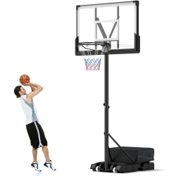 COSTWAY Goplus Basketball Hoop Outdoor System With 45 Inch Shatterproof PC Backboard Wheels