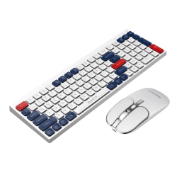 HAVIT Kb830Wb Dual-Mode Wireless 2.4Ghz + Bluetooth V5.1 Keyboard And Mouse Combo Set_White