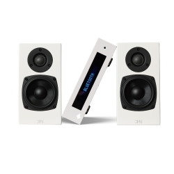 KIN BY TOTEM Amp & One Bookshelf Speaker Combo - In White