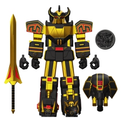SUPER7 Mighty Morphin Power Rangers And Gold Megazord - 8 In Ultimates Action Figure In Black