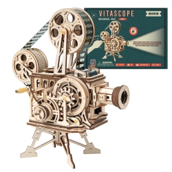 ROKR 3D Wooden Puzzle for Adults-Vitascope Model Building Kit-Wooden Vintage Projector Craft for Adults