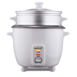 BRENTWOOD Ts-600S 5-Cup Uncooked/10-Cup Cooked Rice Cooker And Food Steamer In White