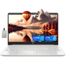 HP 15.6" Fhd Everyday Slim Business Laptop, Intel I3-1115G4, 2Tb PCie SSD, 32GB Ddr4 Ram, Intel Uhd Graphics, Windows 10 S, Natural Silver, 32GB