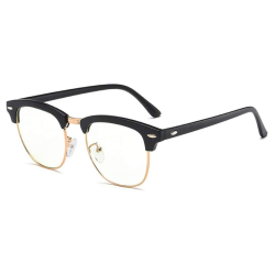 PRIME MADE Light Blocking Glasses Computer Reading Glasses Retro Eyeglasses Frame Anti Uv Transparent Lens Anti Eye Fatigue Lightweight Fashion