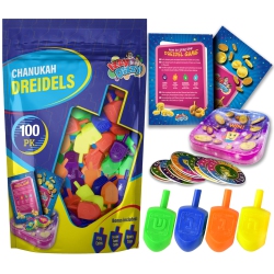 IZZY 'N' DIZZY 100 Medium Dreidels - Assorted Colors - Classic Chanukah Spinning Draidel Game And Prize - Bulk Value Pack - By Izzy '.. In Multicolor