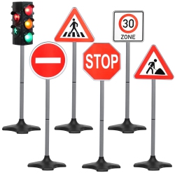 KIDDIE PLAY Traffic Light Toys for Kids With 5 Street Signs